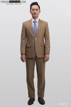 Bộ Suit Nâu Nhạt Caro Classic Fit TGS277